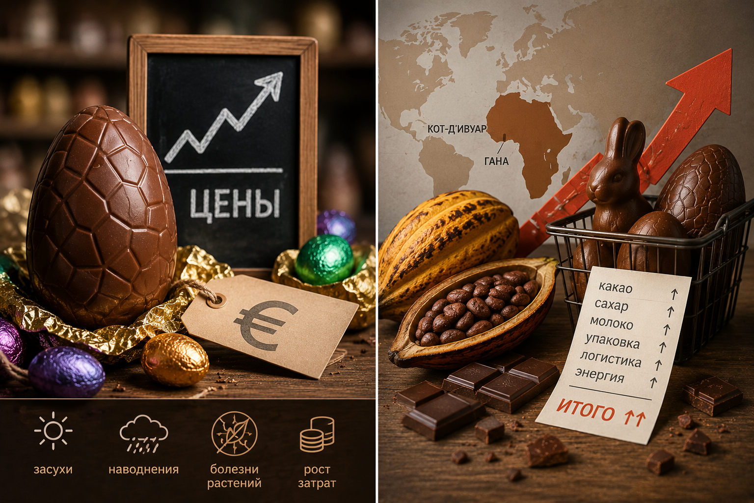 дефицит какао и рост цен на сырьё